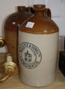 A D.T. Lyle & Sons Ltd stoneware lemonade flask and an earthenware jar (2)