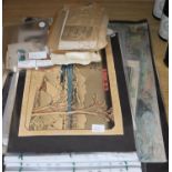 A quantity of Chinese/Japanese paintings etc