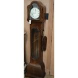 A walnut grandmother clock, H.156cm