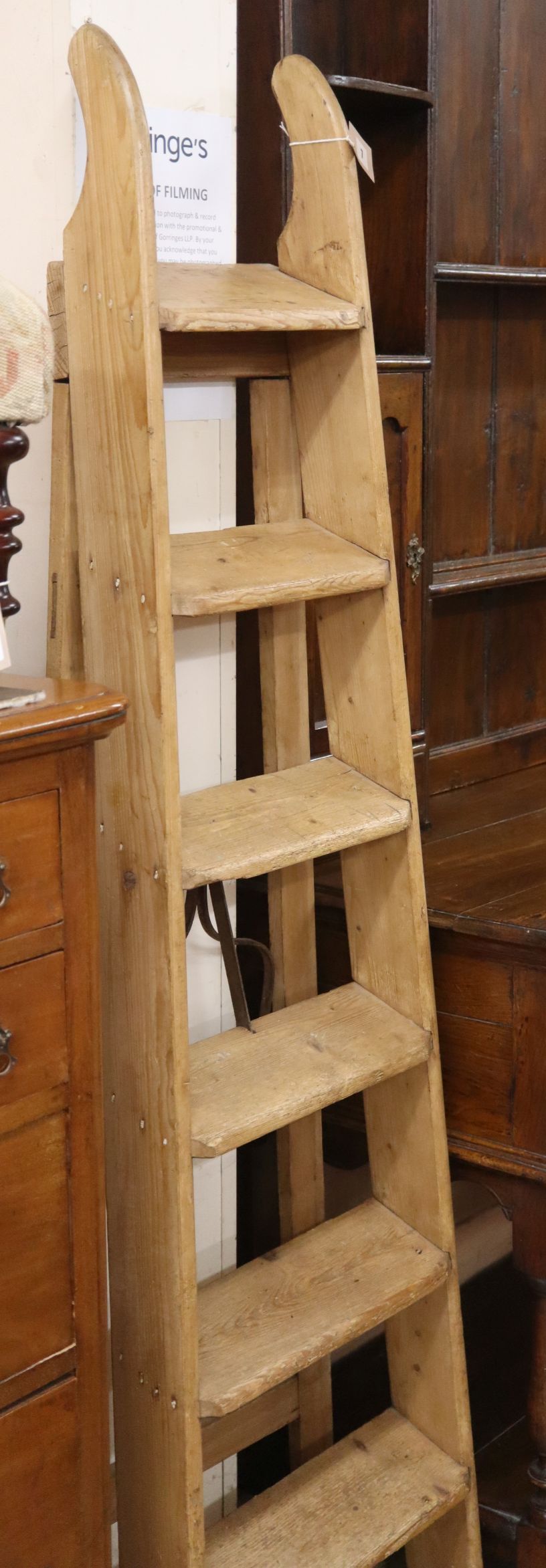 A vintage pine step ladder, H.175cm - Image 2 of 2