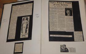 Danny Kaye - an album of original unpublished photos, autographs, newspaper cuttings, ticket