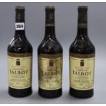 Three bottles of Chateau Talbot - Saint Julien, 1978