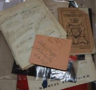 1940's British and International football boxing archive includes autographs, programmes, press