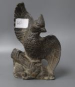 A Victorian cast lead model of an eagle, height 18cm
