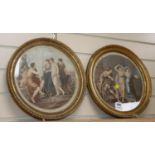 After Angelica Kauffman, pair of coloured engravings, Classical scenes, tondo, 29cmCONDITION: Both