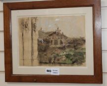 John Stanton Ward CBE, RA, RWS (1917-2007), ink and watercolour, Rome January 2004, signed and