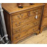 A small reproduction oak five drawer chest, W.83cm, D.48cm, H.82cm