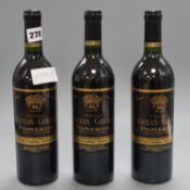 Three bottles of Chateau Certan-Giraud Pomerol 1986