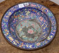 A 19th century Canton enamel basin, diameter 40cm