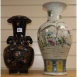 Two Chinese mid 20th century vases, tallest 41cm
