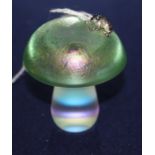 A John Ditchfield toadstool paperweight mounted with a silver frog