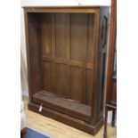 An oak open bookcase, W.109cm, D.29cm, H.149cm