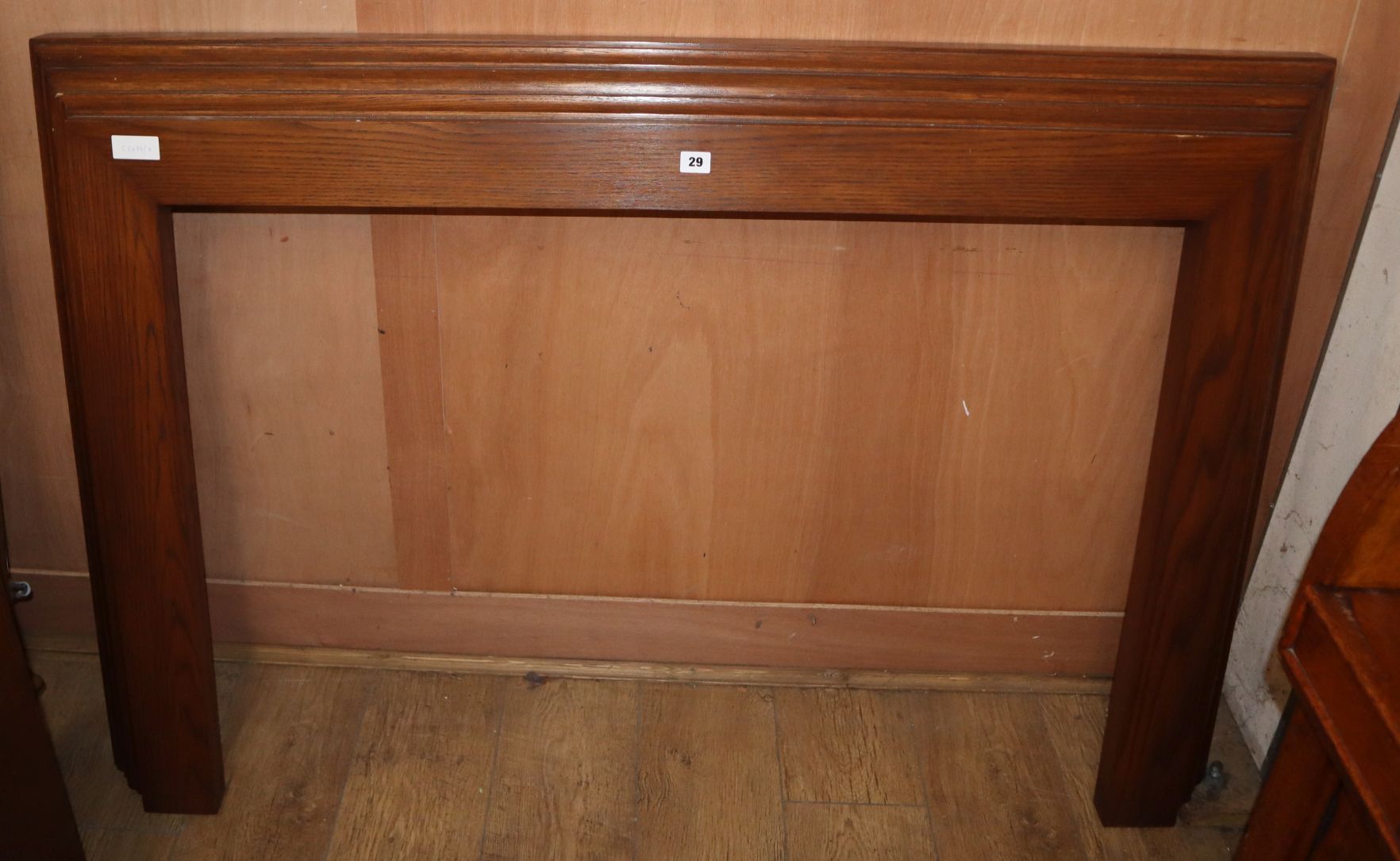 An Art Deco style oak fire surround, W.145cm H.96cm - Image 2 of 2