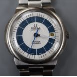 A gentleman's stainless steel Omega Dynamic automatic wrist watch, on steel Omega bracelet.