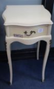 A pair of gilt metal mounted white painted bedside tables, W.37cm, D.38cm, H.71cm