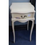 A pair of gilt metal mounted white painted bedside tables, W.37cm, D.38cm, H.71cm