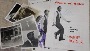 Sammy Davis Junior, original unpublished photo archive, 1950's autographed programme etc.