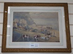 English School, watercolour, Naive view of Hastings, 1921, 25 x 38cmCONDITION: A little faded with