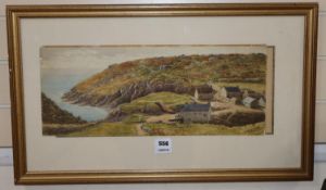 P. Davison Danye, watercolour, Scottish coastal scene, signed and dated 1894, 20 x 49cmCONDITION: