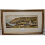 P. Davison Danye, watercolour, Scottish coastal scene, signed and dated 1894, 20 x 49cmCONDITION: