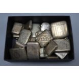 A collection of twenty three assorted Victorian and later silver(18) and plated(5) vesta cases,