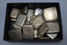 A collection of twenty three assorted Victorian and later silver(18) and plated(5) vesta cases,