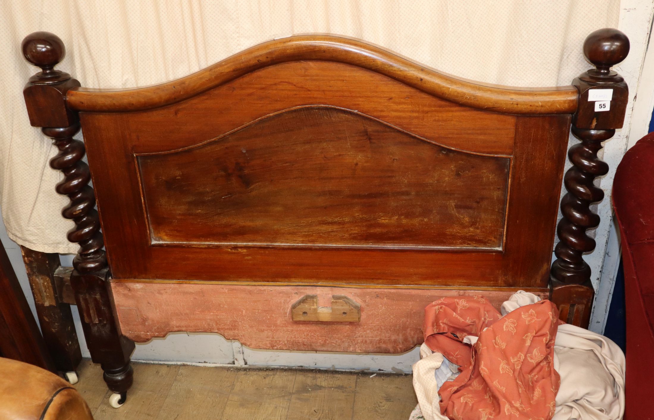 A Victorian mahogany single tester bed, W.130cm - Image 2 of 2