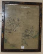 19th century Chinese School, ink and watercolour, Battle scene, 58 x 46cmCONDITION: Rather faded