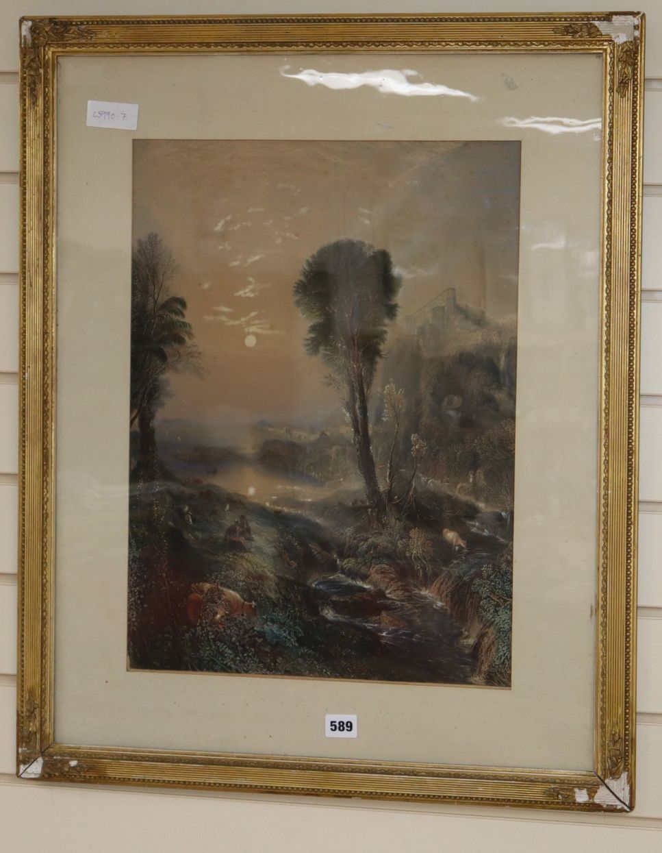 Willmote after Turner, coloured engraving, Fantasy landscape, 51 x 38cmCONDITION: Ground paper a - Bild 2 aus 2