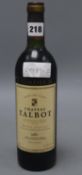 A bottle of Chateau Talbot St Julien 1982