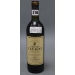 A bottle of Chateau Talbot St Julien 1982