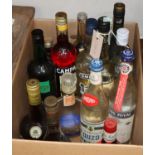 Sundry spirits including vodka, ouzo, and Grand Armagnac Janneau