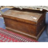 A Victorian pine chest with domed top, W.94cm, D.51cm, H.52cm