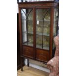 An Edwardian mahogany display cabinet, W.89cm, D.30cm, H.170cm