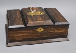 A coromandel wood smoker's box, length 32.5cm