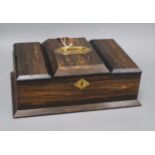 A coromandel wood smoker's box, length 32.5cm