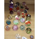 Thirty three various paperweights including Caithness