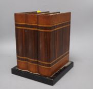 A hardwood book form smoker's cabinet, 25.5cm