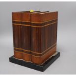 A hardwood book form smoker's cabinet, 25.5cm