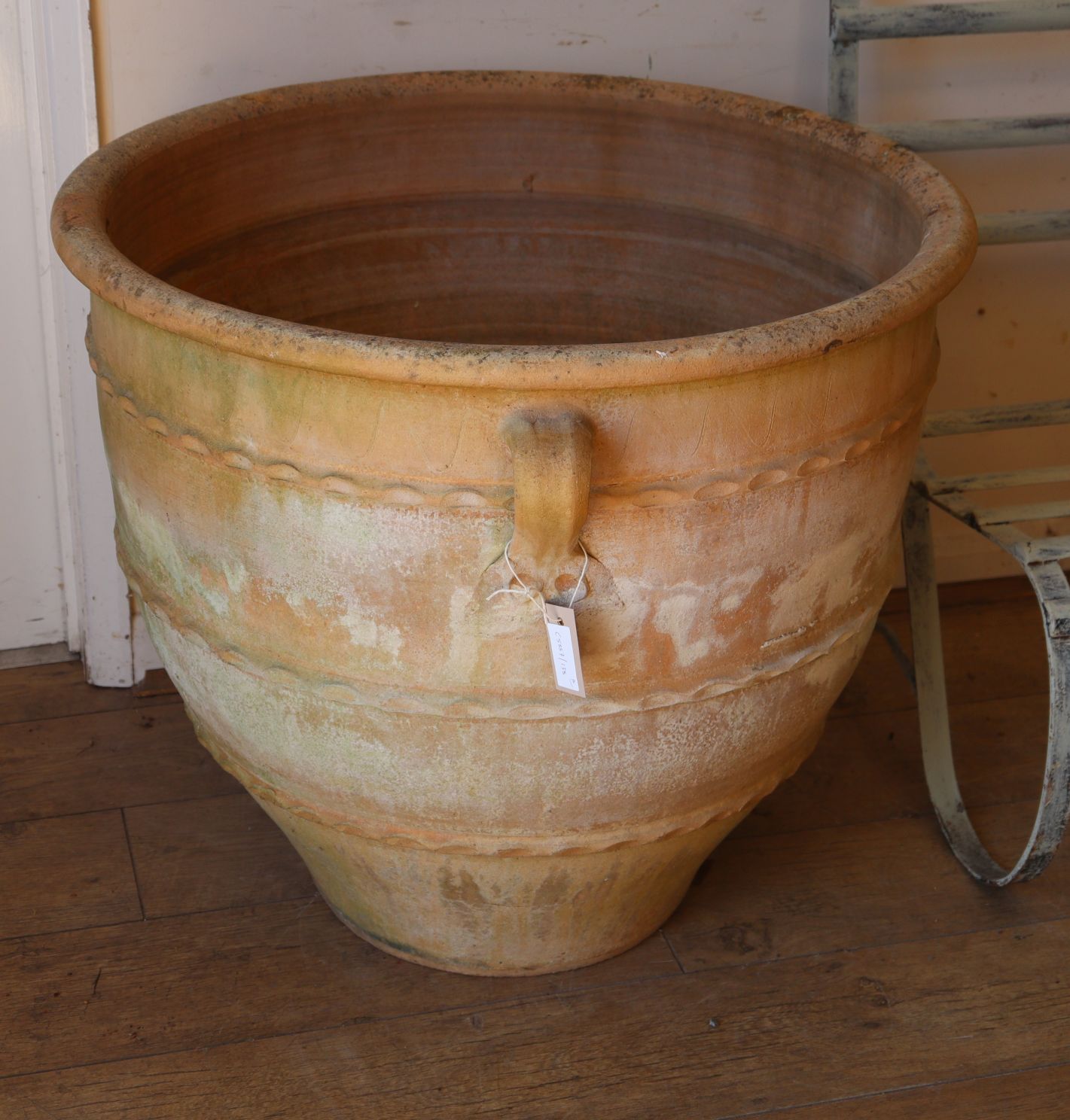 Pots and Pithoi Ltd. A pair of large circular terracotta rebachia (loop handle), diameter - Image 2 of 2