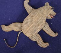 A Bavarian articulated carved wood 'climbing bear', with articulated limbs