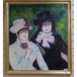 Ellinor Michel (1939-07), oil on canvas, Portrait of two ladies, signed and dated 1979, 90 x