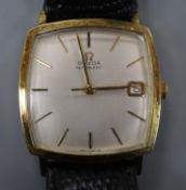 A gentleman's 1960's steel and gold plated Omega automatic wrist watch. movement c.562, on later