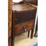 A George III mahogany night table with tambour front, W.56cm, D.46cm, H.72cm