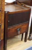 A George III mahogany night table with tambour front, W.56cm, D.46cm, H.72cm