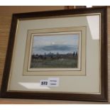 John Doyle PPWRS (1928-), watercolour, Sunset Pisa, Spink label verso, 12.5 x 17.5cmCONDITION: