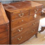 A George III mahogany chest of drawers, with brushing slide, W.90cm, D.46cm, H.93cm