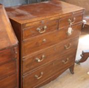 A George III mahogany chest of drawers, with brushing slide, W.90cm, D.46cm, H.93cm