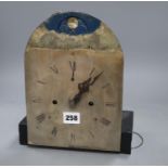 A small longcase clock movement with moon face, height 26cm