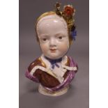 A 19th century Meissen bust of a Bourbon child, height 25cmCONDITION: The top section of the